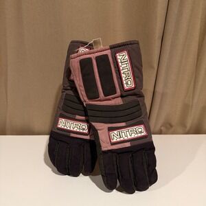 Vintage‎ Nitro Snowboards USA Gloves Purple Grey XL Padded Winter Ski Gear